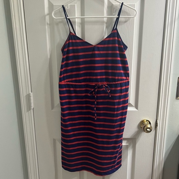 Old Navy Red and Blue Striped Midi Dress size Medium - Picture 1 of 8